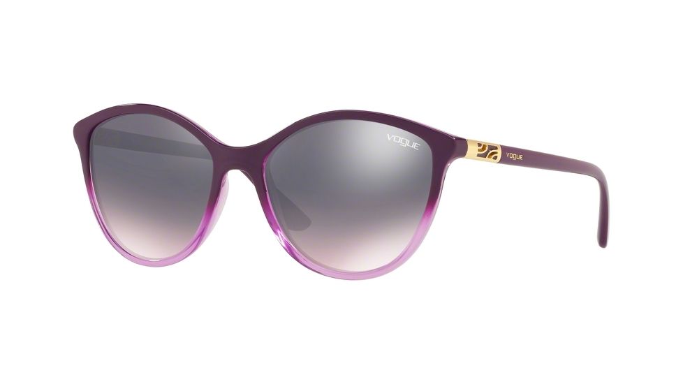 Vogue VO5165S Single Vision Prescription Sunglasses VO5165S-2646H9-55 - Lens Diameter 55 mm, Frame Color Transp Violet Gradient Violet