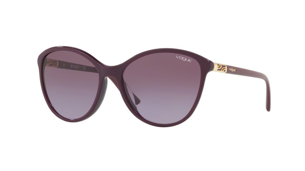 Vogue VO5165SF Single Vision Prescription Sunglasses VO5165SF-25758H-57 - Lens Diameter 57 mm, Frame Color Red Purple