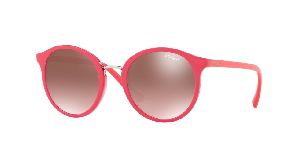 Vogue VO5166S Single Vision Prescription Sunglasses VO5166S-2620H8-51 - Lens Diameter 51 mm, Frame Color Top Fuxia/Transparent Fuxia