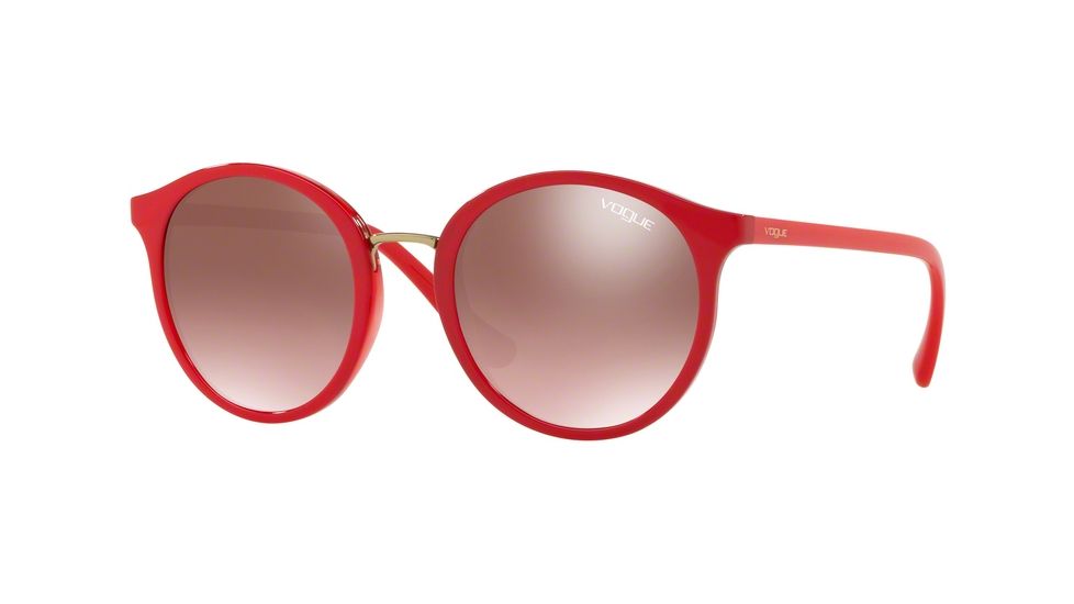 Vogue VO5166S Single Vision Prescription Sunglasses VO5166S-2621H8-51 - Lens Diameter 51 mm, Frame Color Top Red/red Transparent