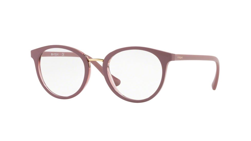 Vogue VO5167 Single Vision Prescription Eyeglasses 2554-50 - Top Antique Pink/pink Transp Frame