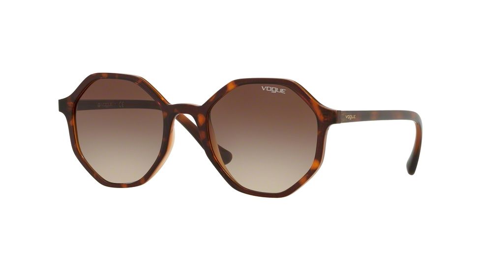 Vogue VO5222S Bifocal Prescription Sunglasses, 52mm, Dark Havana/light Brown Transp, VO5222S-238613-52-BI