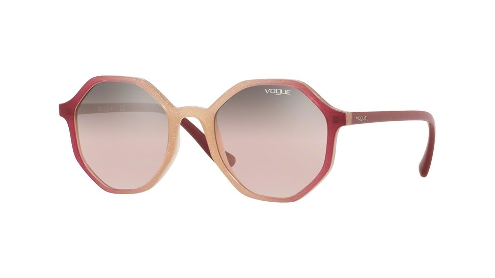 Vogue VO5222S Bifocal Prescription Sunglasses VO5222S-26387E-52 - Lens Diameter 52 mm, Frame Color Opal Pink Glitter Grad Cycl
