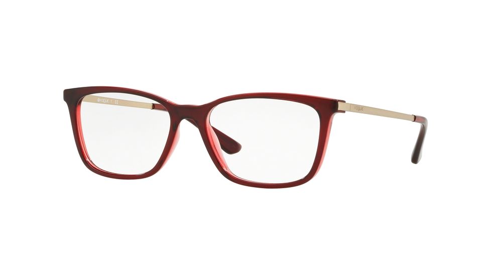 Vogue VO5224 Eyeglass Frames 2636-51 - Top Transp Bordx/transp Red Frame