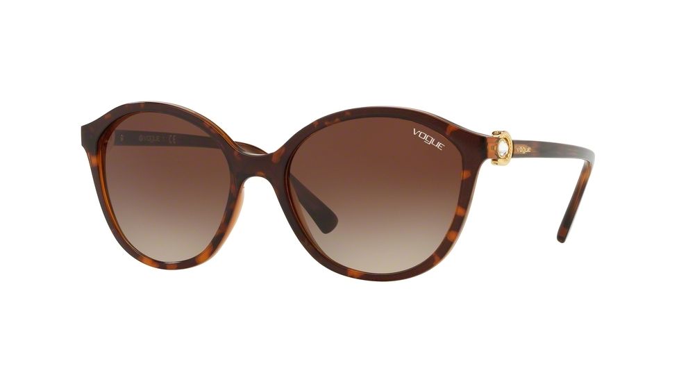 Vogue VO5229SB Prescription Sunglasses, 57mm, Dark Havana/light Brown Transp, VO5229SB-238613-57-SV