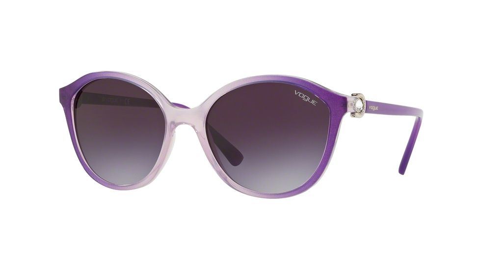 Vogue VO5229SB Prescription Sunglasses VO5229SB-264536-57 - Lens Diameter 57 mm, Frame Color Transp Purple Grad Dark Violet