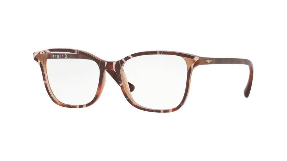 Vogue VO5256 Eyeglass Frames 2695-53 - Top Havana/Text Beige Light Brown