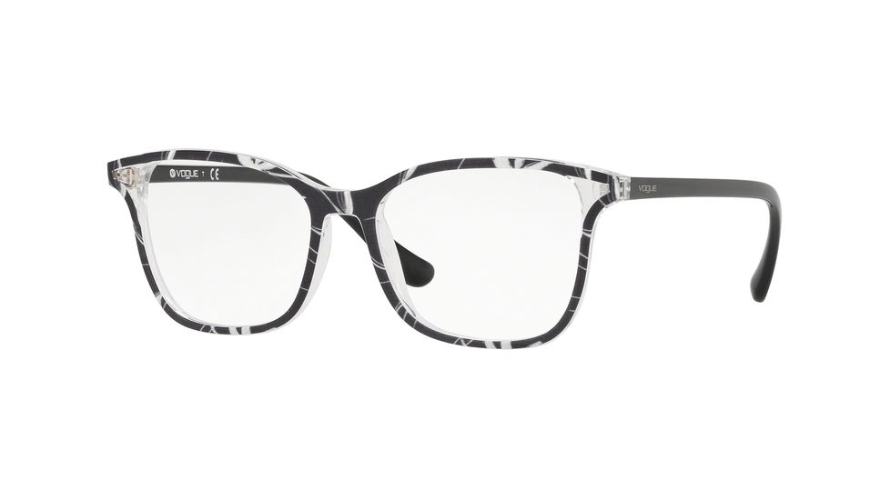 Vogue VO5256 Eyeglass Frames 2698-51 - Top Black/Text White Transp