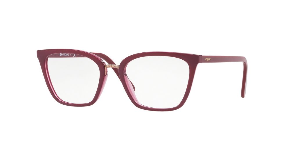 Vogue VO5260 Prescription Eyeglasses, 51mm, Top Dark Red/Red Transp, VO5260-2555-51-SV