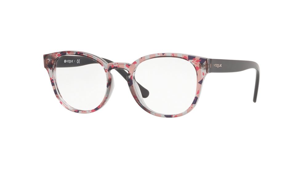 Vogue VO5272 Eyeglass Frames 2726-49 - Text Stripes Oran Blk/Red Trgr