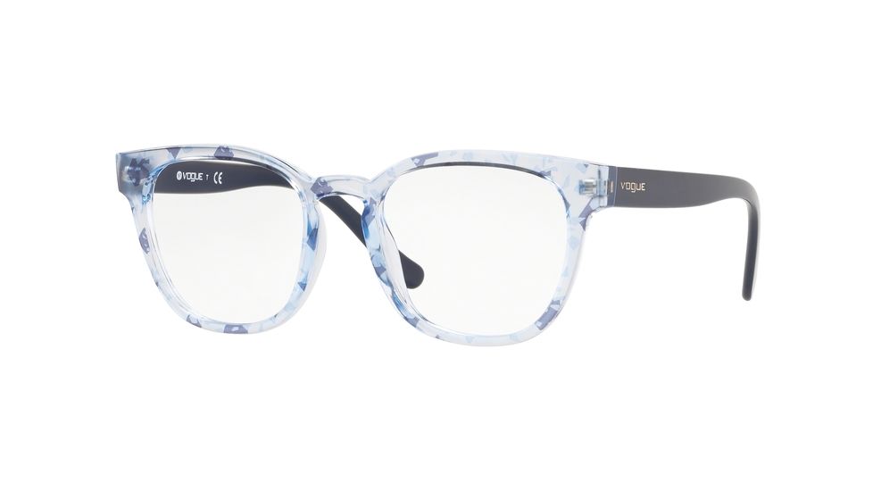 Vogue VO5273 Progressive Prescription Eyeglasses, 48mm, Text Stripes Azz/Blue Tr Blue, VO5273-2727-48-PRO