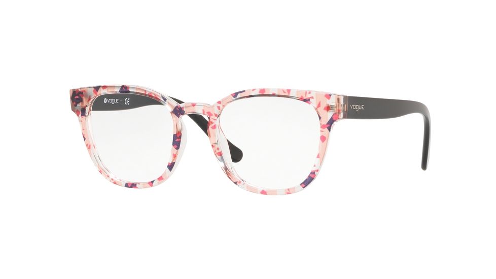 Vogue VO5273 Progressive Prescription Eyeglasses, 48mm, Text Stripes Oran Blk/Red Tran, VO5273-2732-48-PRO