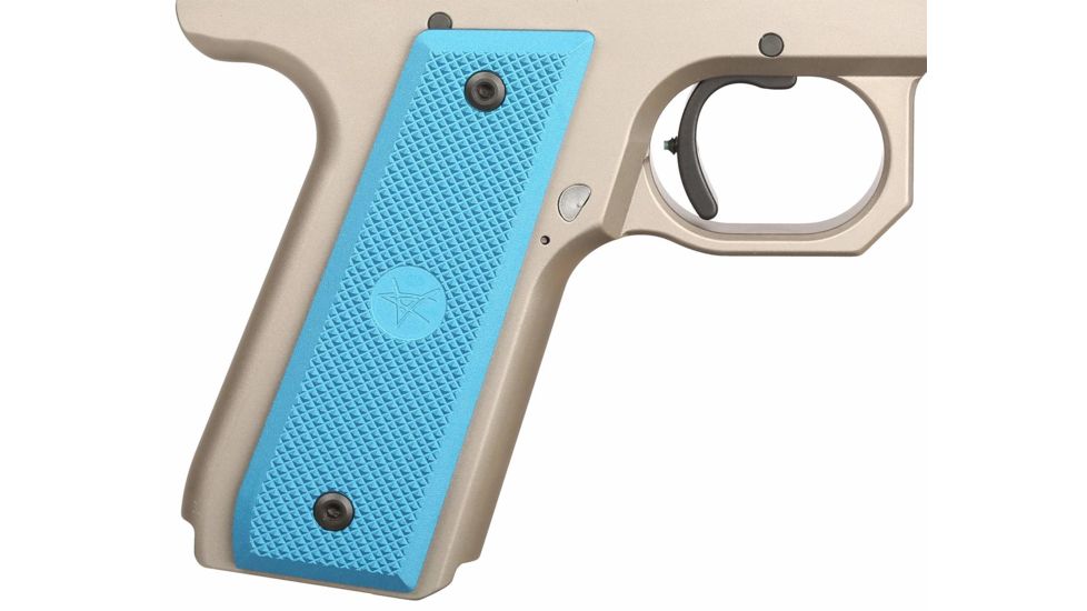 Volquartsen Firearms Aluminum Grips with Checkering for Ruger 22/45, Blue VC45AC-BL