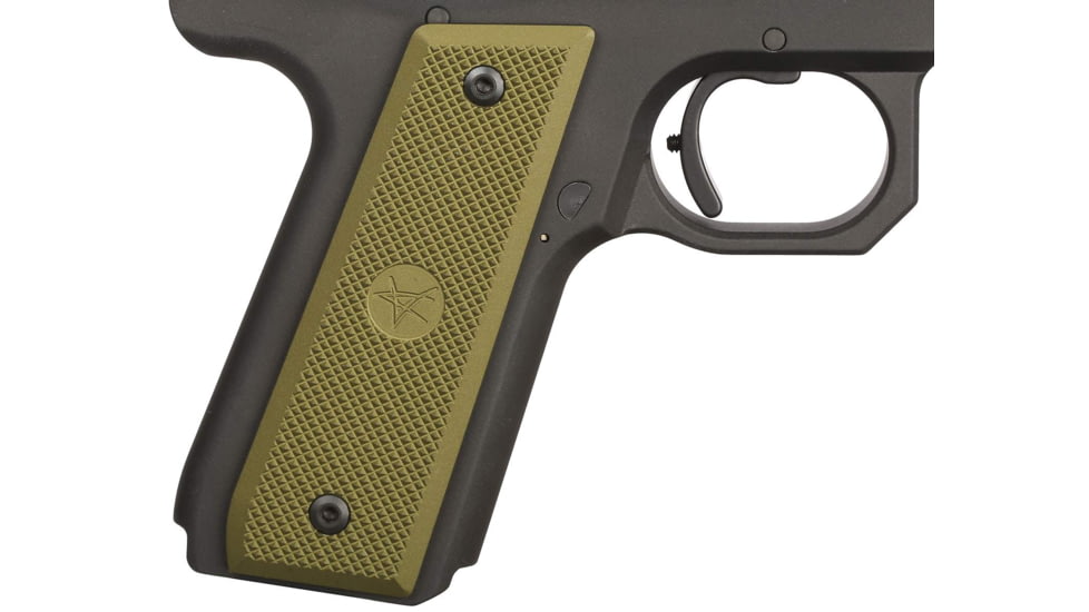 Volquartsen Firearms Aluminum Grips with Checkering for Ruger 22/45, OD Green VC45AC-G