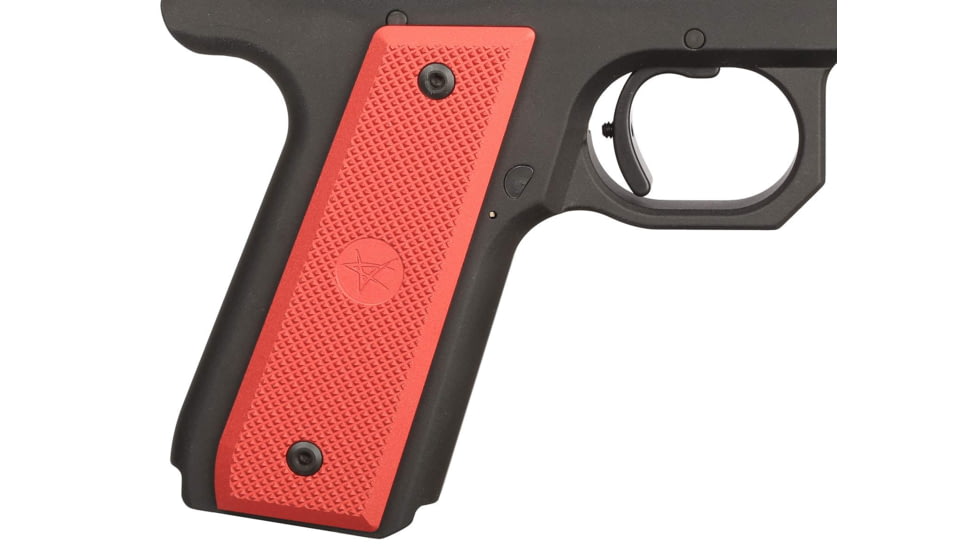 Volquartsen Firearms Aluminum Grips with Checkering for Ruger 22/45, Red VC45AC-R