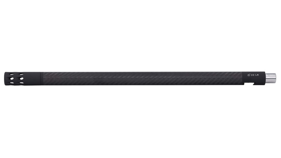 Volquartsen Firearms Lightweight Carbon Fiber Barrel, Ruger 10/22, 1-16 Twist, 1/2 x 28 Threads, Black Ends/Stainless, VF10LCF-FBC-B