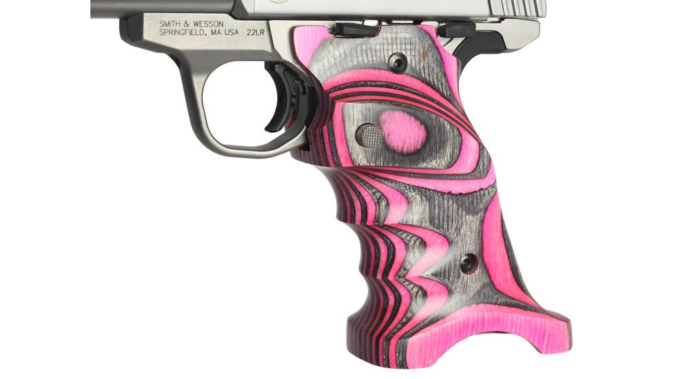 Volquartsen Firearms Laminated Wood Pistol Grips for MKII, Pink, Left-Handed, VC2TLG-P
