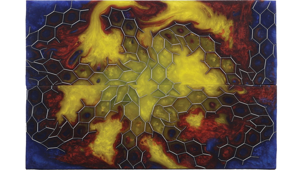 Voodoo Resins Sunflower Resin Slabs, 1.95in x 6in x 0.3in, 2 Pack, Blue/Yellow/Red Pearl Resin, SUNS-KR01-00