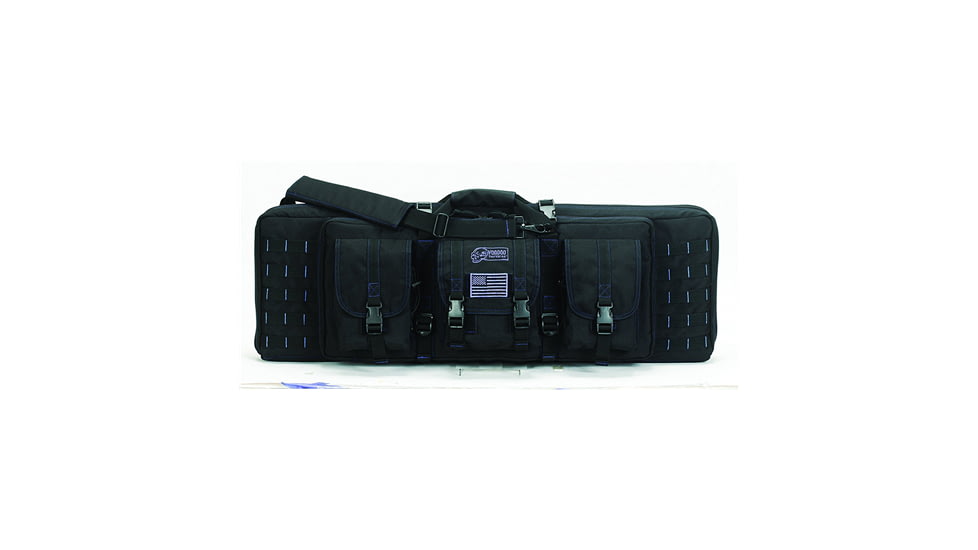Voodoo Tactical Padded Weapons Cases w/Die Cut MOLLE, 36in, Black/Blue, 36in, 15-7617136000