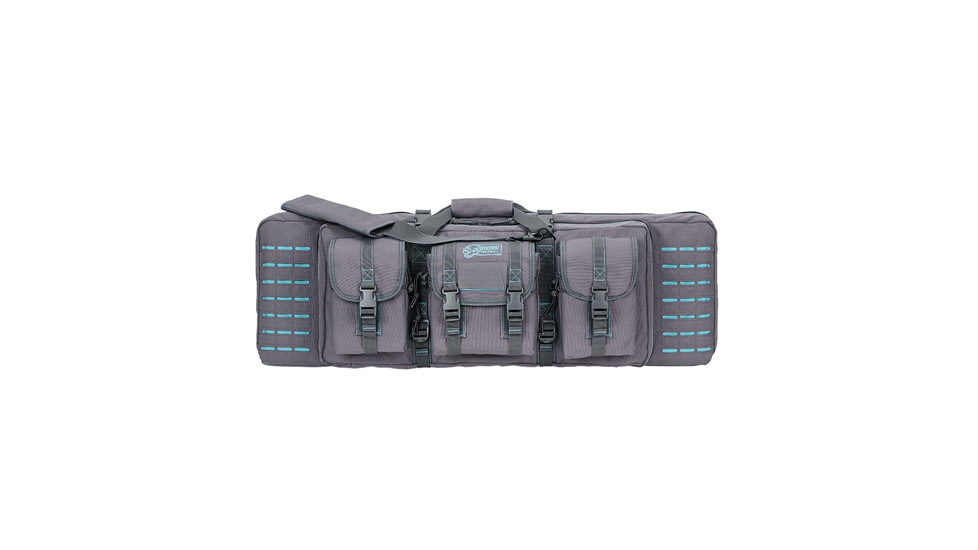 Voodoo Tactical Padded Weapons Cases w/Die Cut MOLLE, 36in, Gray/Teal, 36in, 15-7617161000