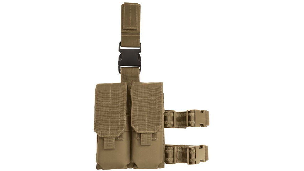 Voodoo Tactical Drop Leg Platform w/Attached M4/M16 Double Mag Pouch, Coyote, 20-9308007000