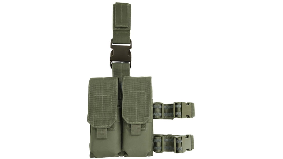 Voodoo Tactical Drop Leg Platform w/Attached M4/M16 Double Mag Pouch, OD Green, 20-9308004000