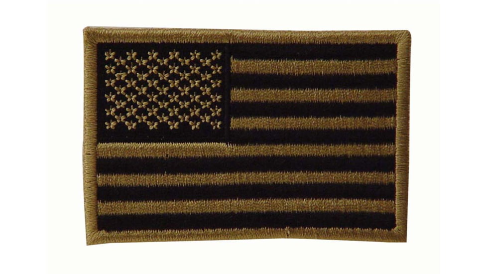 Voodoo Tactical Embroidered Usa Military Flag Patches, Left Side, Coyote, 2inx3in, 20-9087007000