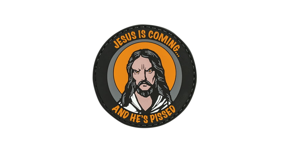 Voodoo Tactical Jesus Is Coming And He's Pissed Rubber Patch, 2.5in, 2.5in, 07-0814000000