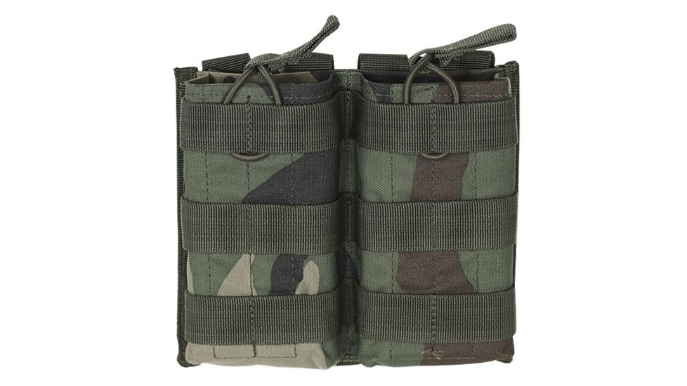 Voodoo Tactical M4/M16 Open Top Mag Pouch W/ Bungee System - Triple, Woodland Camo, 20-8585005000