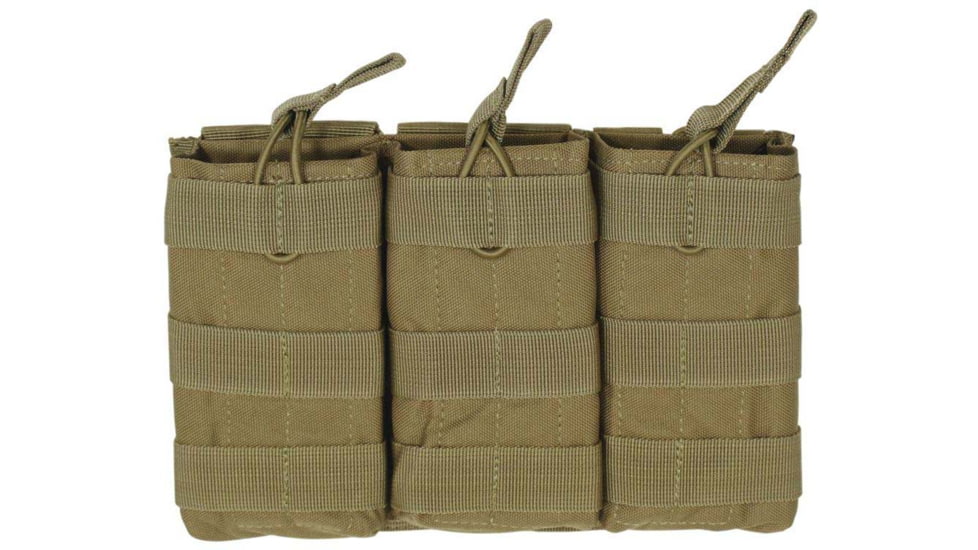 Voodoo Tactical M4/M16 Open Top Mag Pouch W/ Bungee System - Triple, Coyote, 20-8180007000