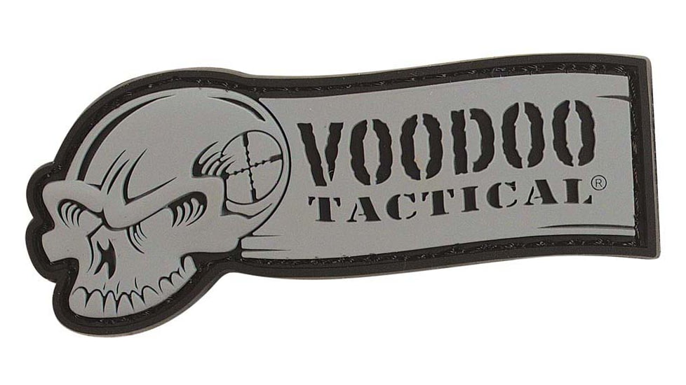 Voodoo Tactical Rubber Patch, Ribbon Logo, Gray, 07-0982014000