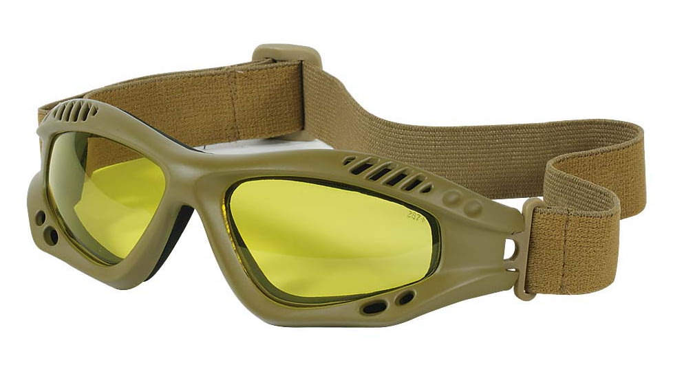 Voodoo Tactical Sportac Goggle Glasses, Coyote/Yellow Lens, 02-8832007000