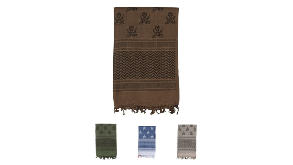 Voodoo Tactical Woven Coalition Desert Scarves 423896, Mocha/Black, OD Green and Black, Red/White/Blue, Sand/Black