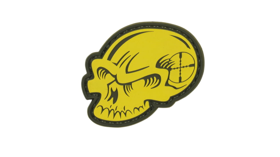 Voodoo Tactical Yellow Skull Rubber Patch, 1.5inx2in, 07-0815000000