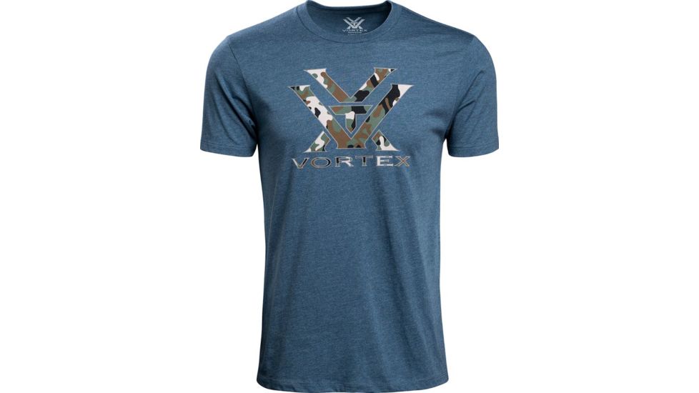 Vortex Camo Logo Short Sleeve T-Shirt - Men's, 3XL, Steel Blue Heather/Camo, 120-15-SBH3X