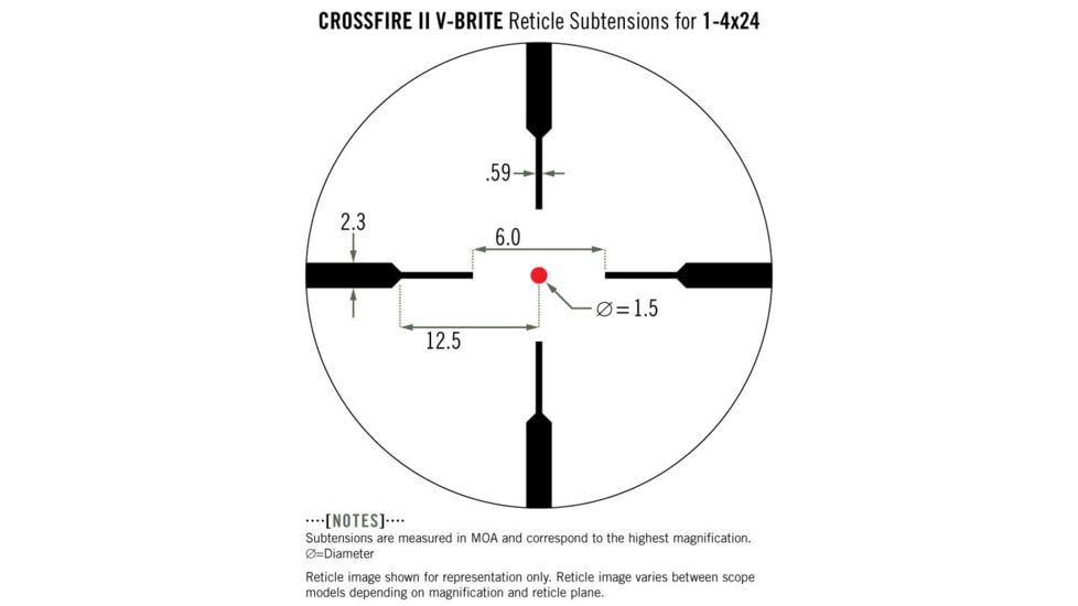 Vortex Crossfire II 1-4x24mm Rifle Scope, 30 mm Tube, SFP, V-Brite Reticle, Anodized Black, CF2-31037