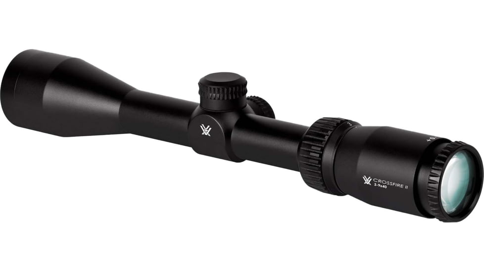 Vortex Crossfire II 3-9x40mm Rifle Scope, 1in Tube, Second Focal Plane, Black, Hard Anodized, Non-Illuminated V-Plex Reticle, MOA Adjustment, CF2-31005