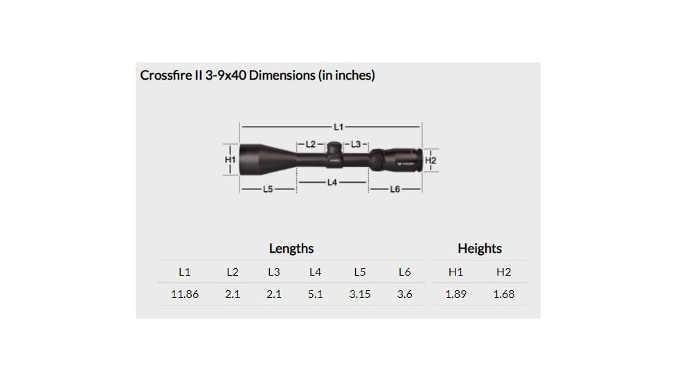 Vortex Crossfire II 3-9x40mm Rifle Scope, 1in Tube, Second Focal Plane, Black, Hard Anodized, Non-Illuminated V-Plex Reticle, MOA Adjustment, CF2-31005