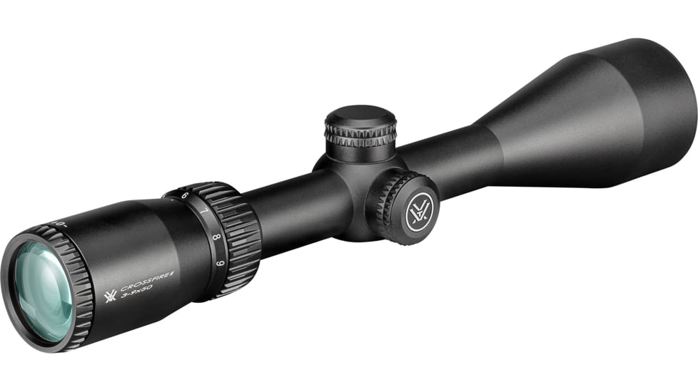 Vortex Crossfire II Straight-Wall 3-9x50 mm Rifle Scope, 1 in Tube, Second Focal Plane, Black, Anodized, Non-Illuminated Straight-Wall BDC Reticle, MOA Adjustment, CF2-31011SW