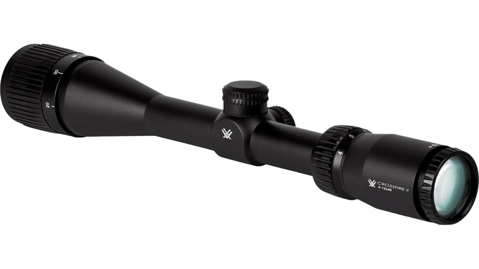 Vortex Crossfire II AO 4-12x40mm Rifle Scope, 1in Tube, Second Focal Plane, Black, Hard Anodized, Non-Illuminated Dead-Hold BDC Reticle, MOA Adjustment, CF2-31019