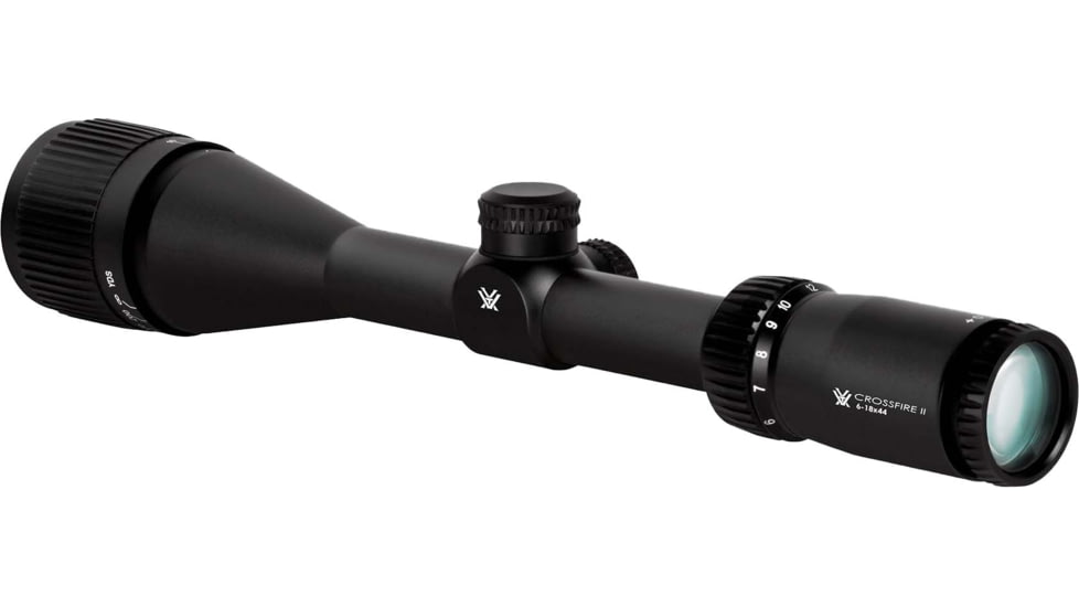 Vortex Crossfire II AO 6-18x44mm Rifle Scope, 1in Tube, Second Focal Plane, Black, Hard Anodized, Red Dead-Hold BDC Reticle, MOA Adjustment, CF2-31033