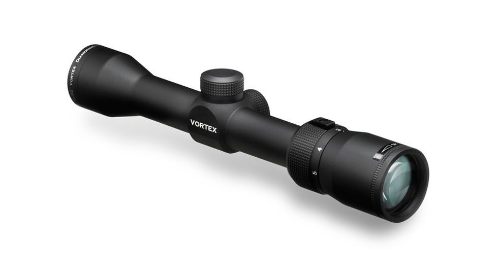 Vortex Diamondback 1.75-5x32 mm Rifle Scope, 1 in Tube, Second Focal Plane, Black, Hard Anodized, Non-Illuminated Dead-Hold BDC Reticle, MOA Adjustment, DBK-08-BDC