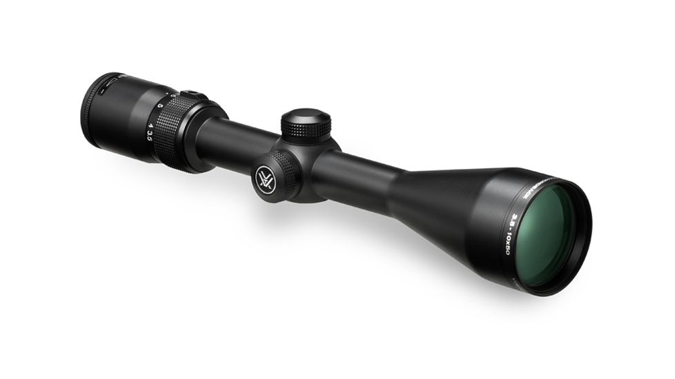 Vortex Diamondback 3.5-10x50 mm Rifle Scope, 1 in Tube, Second Focal Plane, Black, Hard Anodized, Non-Illuminated Dead-Hold BDC Reticle, MOA Adjustment, DBK-03-BDC