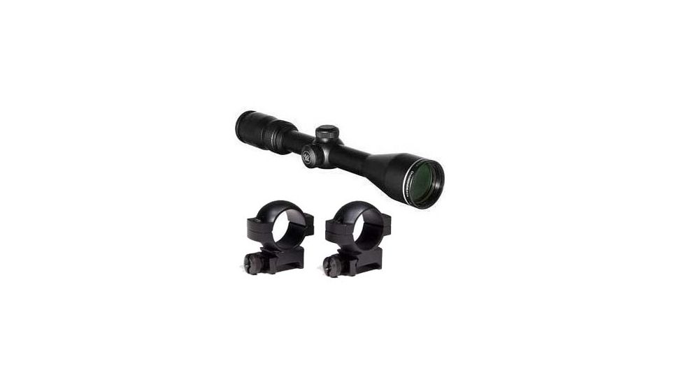 Vortex Diamondback 3-9x40 mm Rifle Scope, 1 in Tube, Second Focal Plane, Black, Hard Anodized, Non-Illuminated V-Plex Reticle, MOA Adjustment, w/ 2x 1-inch Picatinny/Weaver Medium Rings, DBK-M-01P-KIT1