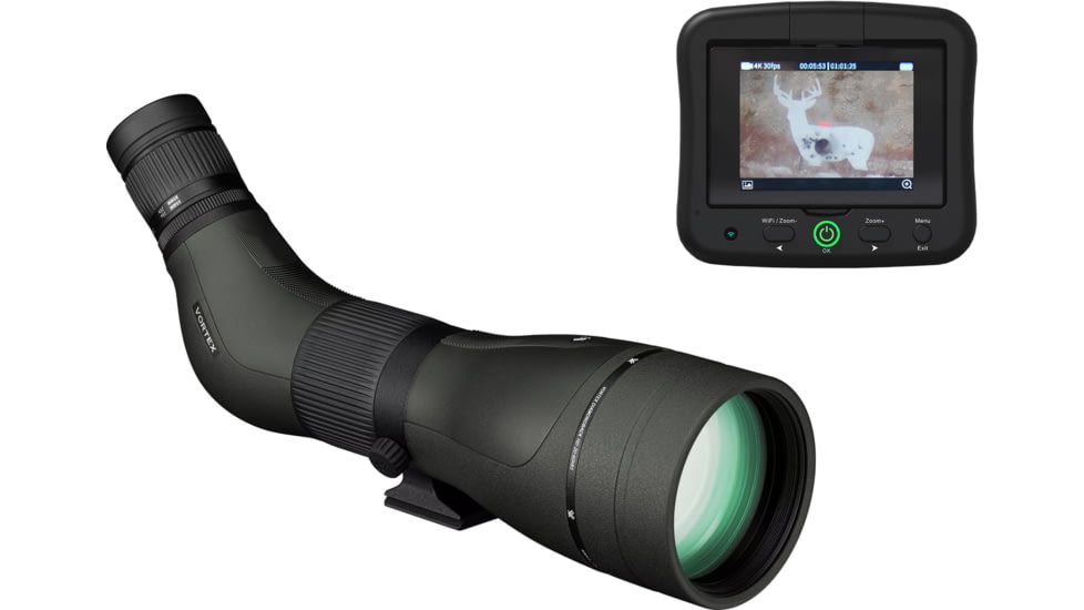 Vortex Diamondback HD Spotting Scope w/Spotter LR, 20-60x85mm, Angled, Green, 18 x 8.28 x 5.5
