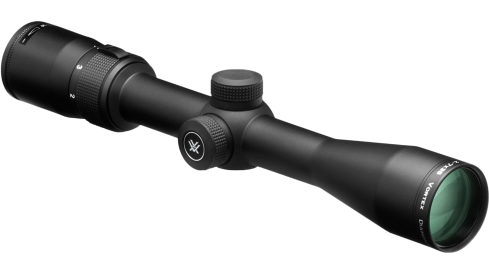 Vortex Diamondback Rimfire 2-7x35mm Rifle Scope, 1 in Tube, Second Focal Plane, Black, Hard Anodized, Non-Illuminated V-Plex Reticle, MOA Adjustment, DBK-RIM