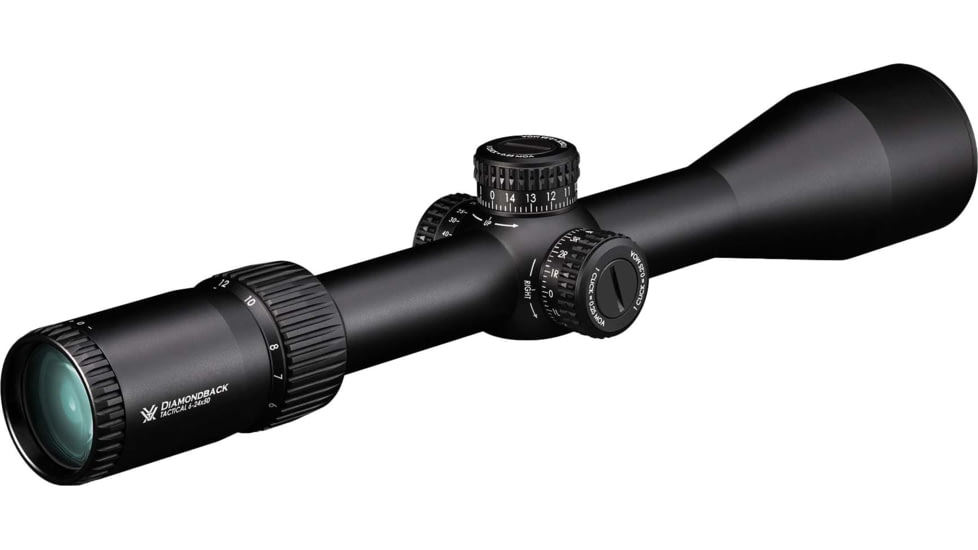 Vortex Diamondback Tactical 6-24x50mm Rifle Scope, 30mm Tube, First Focal Plane, Black, Hard Anodized, Non-Illuminated EBR-2C MOA Reticle, MOA Adjustment, DBK-10028