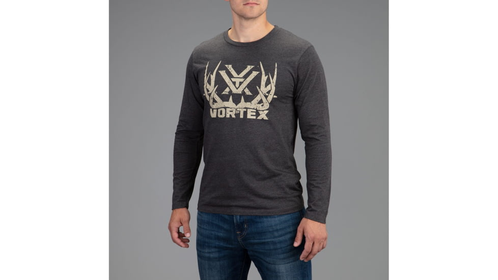 Vortex Full-Tine Job Long Sleeve T-Shirt - Mens, Charcoal Heather, Small, 219053-CHHS