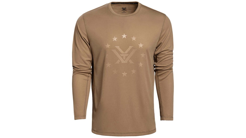 Vortex LS Performance Logo Shirt - 13 Star - Men's, Large, Kelp Brown, 123-06-KLPL