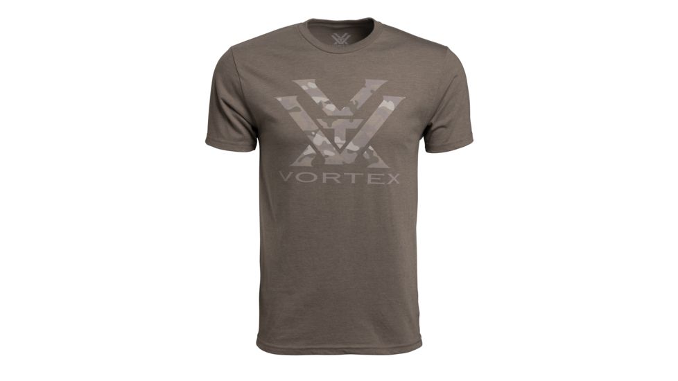 Vortex Men's SS Camo Tee, Brown Heather, M 119043-BRH-M